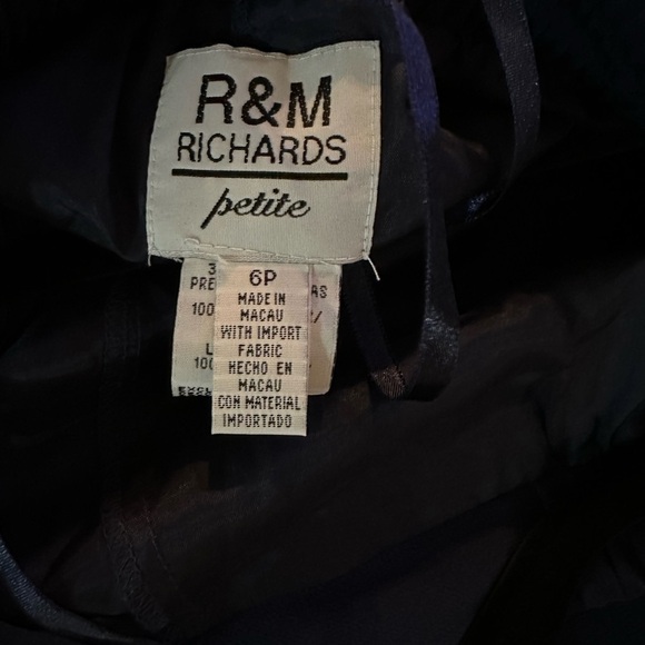 R & M Richards 3pcs navy blue beaded formal blouse/pants suit site 6/petite - Picture 12 of 12